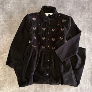 Vintage Karin Stevens Floral Embroidered Maxi Dress